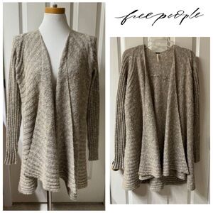 Free People Open Front Wool Blend Drapey Cardigan Sweater